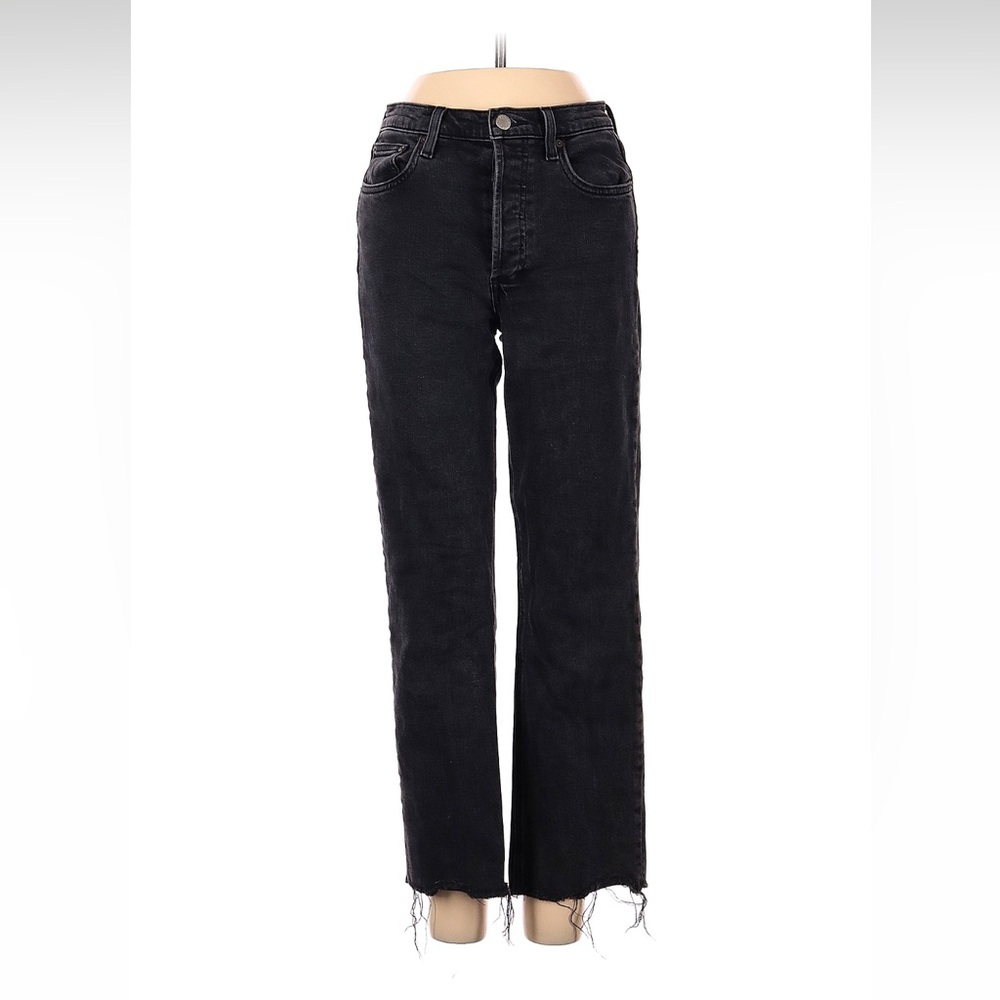 Aritzia Denim Forum The Arlo High rise black straight leg Jeans size 25. - Picture 2 of 3